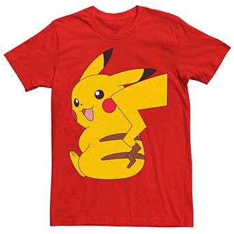 Men's Pokémon Cute Smiling Pikachu Sitting Tee