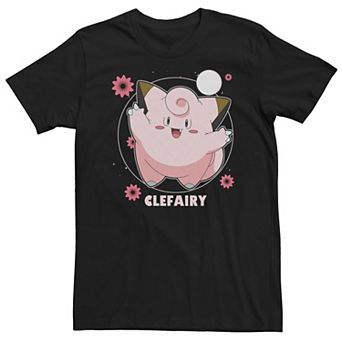 Men's Pokémon Clefairy Fairy Dance Pink Flowers Tee