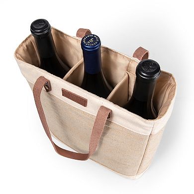 Legacy Pinot Jute 3-Bottle Insulated Wine Bag