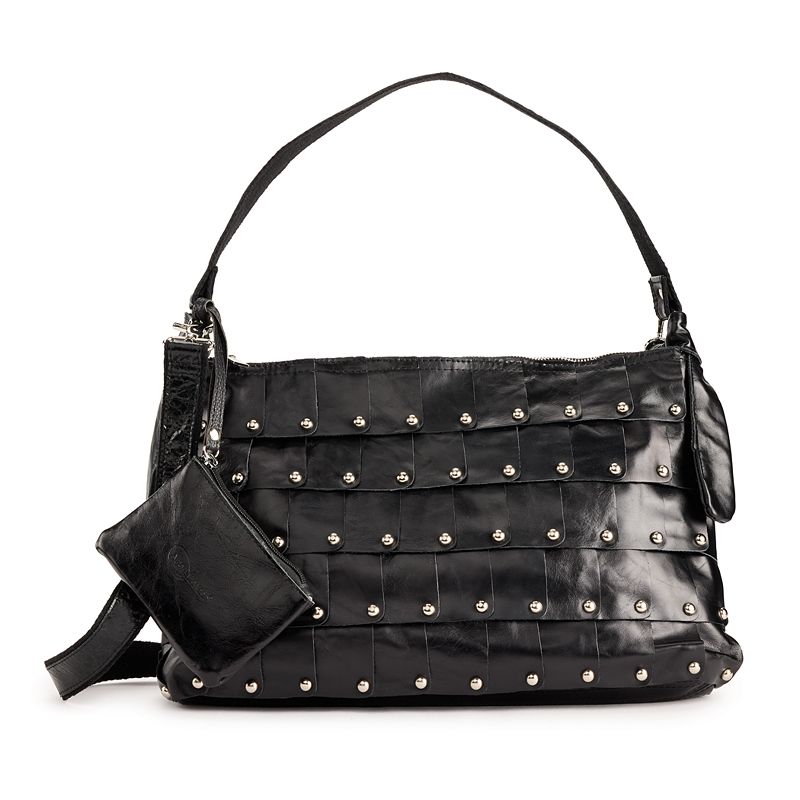 AmeriLeather Miao Leather Shoulder Bag, Black