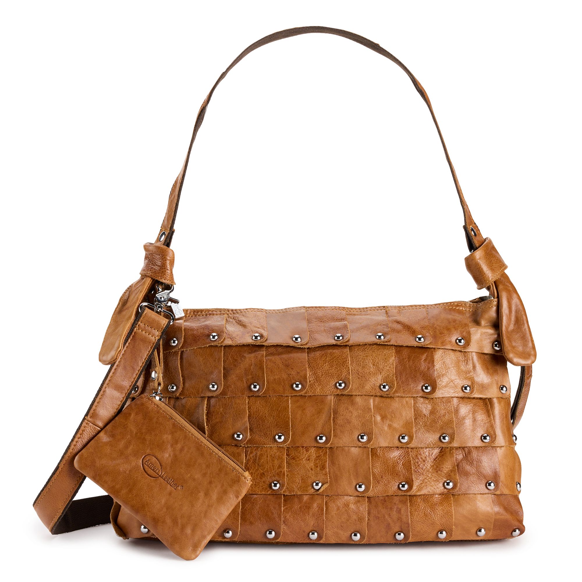 AmeriLeather Miao Leather Shoulder Bag, Brown