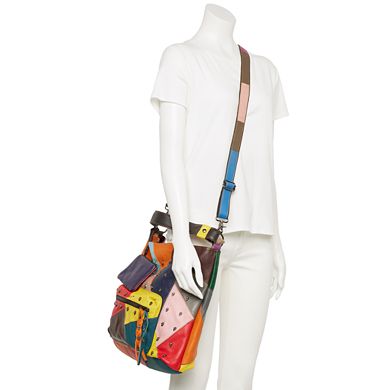 AmeriLeather QMetal Mini Skulls Leather Crossbody Bag