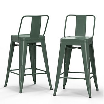 Simpli Home Rayne Metal Counter Stool 2 pc Set