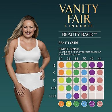 Vanity Fair Lingerie Beauty Back Simple Sizing Wireless Bra 72118