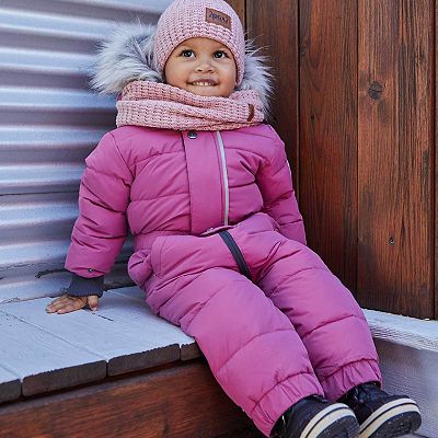 One Piece Baby Snowsuit Red Violet