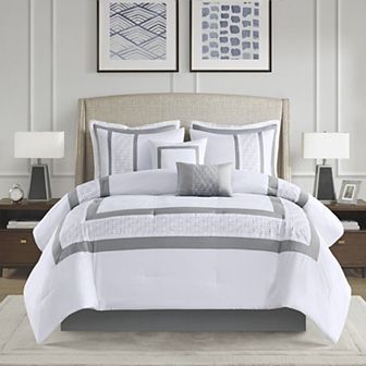 510 Design Kingwood Hotel Style 8 pc Embroidered Comforter Set with Throw Pillows