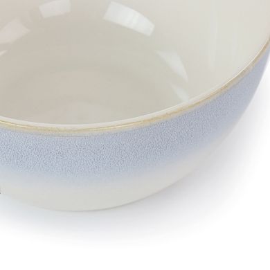 Gibson Everyday Blue Rim 6 Inch 6 Piece Stoneware Cereal Bowl Set