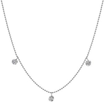 Luxle 18k White Gold 1/3 Carat T.W. 3 Diamond Dangle Necklace
