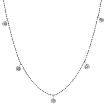 Luxle 18k White Gold 1/2 Carat T.W. 5 Diamond Dangle Necklace
