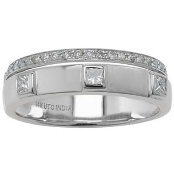 Luxle 14k White Gold 1/4 Carat T.W. Diamond Band Right-Hand Ring