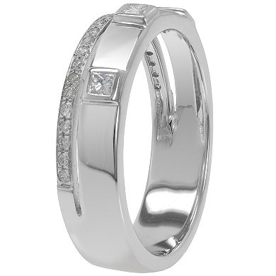 Luxle 14k White Gold 1/4 Carat T.W. Diamond Band Right-Hand Ring