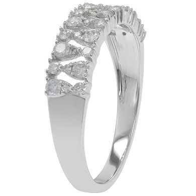 Luxle 14k White Gold 3/8 Carat T.W. Diamond Band Right-Hand Ring