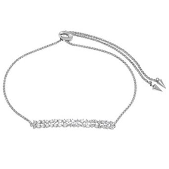 Luxle 14k White Gold 1/2 Carat T.W. Diamond Slider Bar Bracelet
