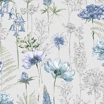 Fresco Floral Sketch Removable Wallpaper