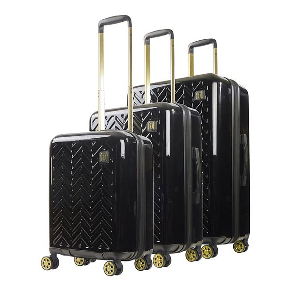 Ful Groove Hardside Spinner 3 Pc luggage Set, Black