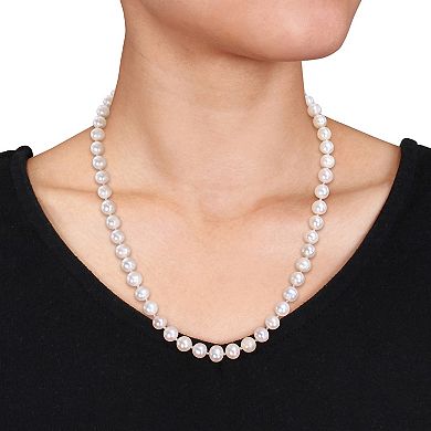 Stella Grace Sterling Silver Cultured Freshwater Pearl Necklace, Earring & Bracelet Trio Set