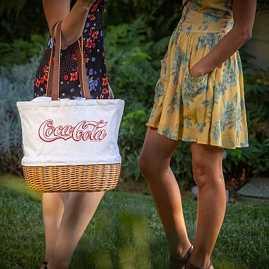 Picnic Time Coca-Cola Coronado Canvas & Willow Basket Tote