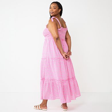 Plus Size DRAPER JAMES RSVP™ Tiered Maxi Dress with Bow Straps