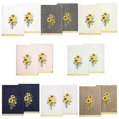 Linum Home Textiles Turkish Cotton Girasol 2-piece Embellished Bath Towel Set