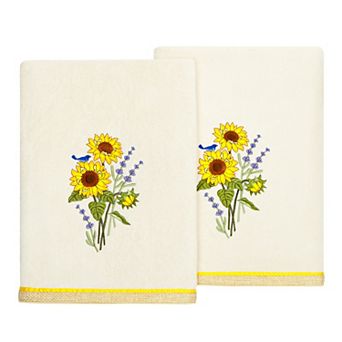 Linum Home Textiles Turkish Cotton Girasol 2 pc Embellished Bath Towel Set