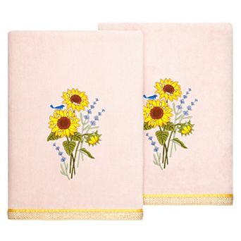 Linum Home Textiles Turkish Cotton Girasol 2 pc Embellished Bath Towel Set