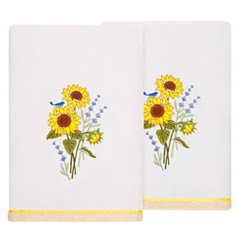 Linum Home Textiles Turkish Cotton Girasol 2 pc Embellished Bath Towel Set