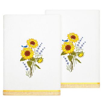 Linum Home Textiles Turkish Cotton Girasol 2 pc Embellished Bath Towel Set