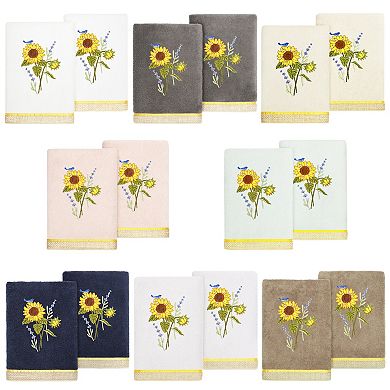 Linum Home Textiles Turkish Cotton Girasol 2-piece Embellished Hand Towel Set