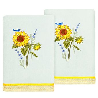 Linum Home Textiles Turkish Cotton Girasol 2 pc Embellished Hand Towel Set
