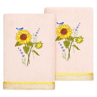 Linum Home Textiles Turkish Cotton Girasol 2 pc Embellished Hand Towel Set