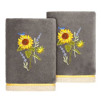 Linum Home Textiles Turkish Cotton Girasol 2 pc Embellished Hand Towel Set