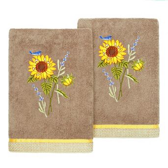 Linum Home Textiles Turkish Cotton Girasol 2 pc Embellished Hand Towel Set