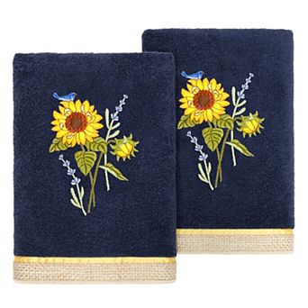 Linum Home Textiles Turkish Cotton Girasol 2 pc Embellished Hand Towel Set