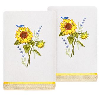 Linum Home Textiles Turkish Cotton Girasol 2 pc Embellished Hand Towel Set