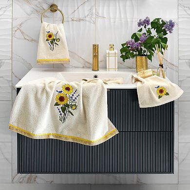 Linum Home Textiles Turkish Cotton Girasol 2-piece Embellished Fingertip Towel Set