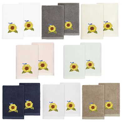 Linum Home Textiles Turkish Cotton Girasol 2-piece Embellished Fingertip Towel Set