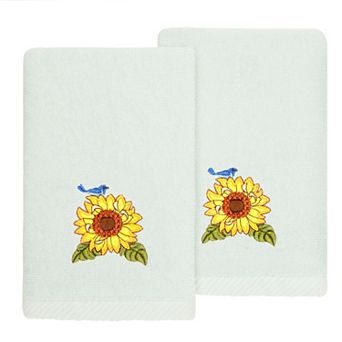 Linum Home Textiles Turkish Cotton Girasol 2 pc Embellished Fingertip Towel Set