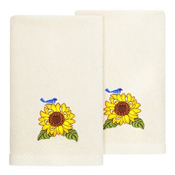 Linum Home Textiles Turkish Cotton Girasol 2 pc Embellished Fingertip Towel Set