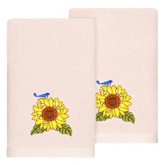 Linum Home Textiles Turkish Cotton Girasol 2 pc Embellished Fingertip Towel Set