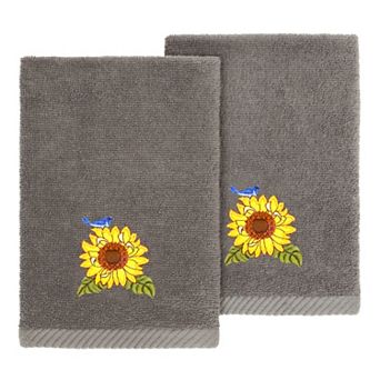 Linum Home Textiles Turkish Cotton Girasol 2 pc Embellished Fingertip Towel Set