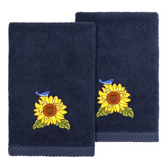 Linum Home Textiles Turkish Cotton Girasol 2 pc Embellished Fingertip Towel Set