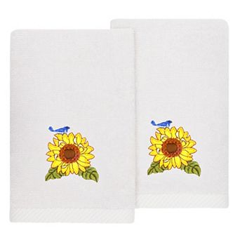 Linum Home Textiles Turkish Cotton Girasol 2 pc Embellished Fingertip Towel Set