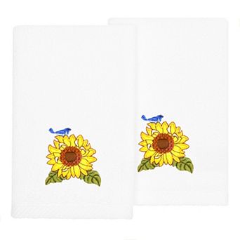 Linum Home Textiles Turkish Cotton Girasol 2 pc Embellished Fingertip Towel Set