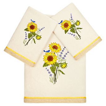 Linum Home Textiles Turkish Cotton Girasol 3 pc Embellished Towel Set
