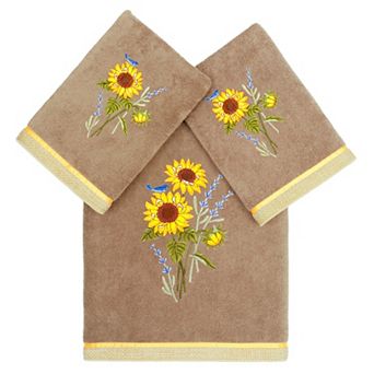 Linum Home Textiles Turkish Cotton Girasol 3 pc Embellished Towel Set