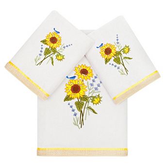 Linum Home Textiles Turkish Cotton Girasol 3 pc Embellished Towel Set