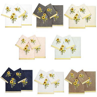 Linum Home Textiles Turkish Cotton Girasol 4-piece Embellished Towel Set