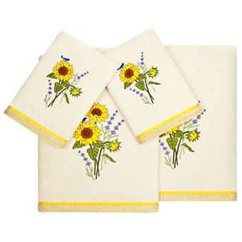Linum Home Textiles Turkish Cotton Girasol 4 pc Embellished Towel Set