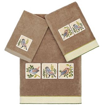 Linum Home Textiles Turkish Cotton Belinda 3 pc Embellished Towel Set