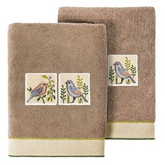 Linum Home Textiles Turkish Cotton Belinda 2 pc Embellished Hand Towel Set
